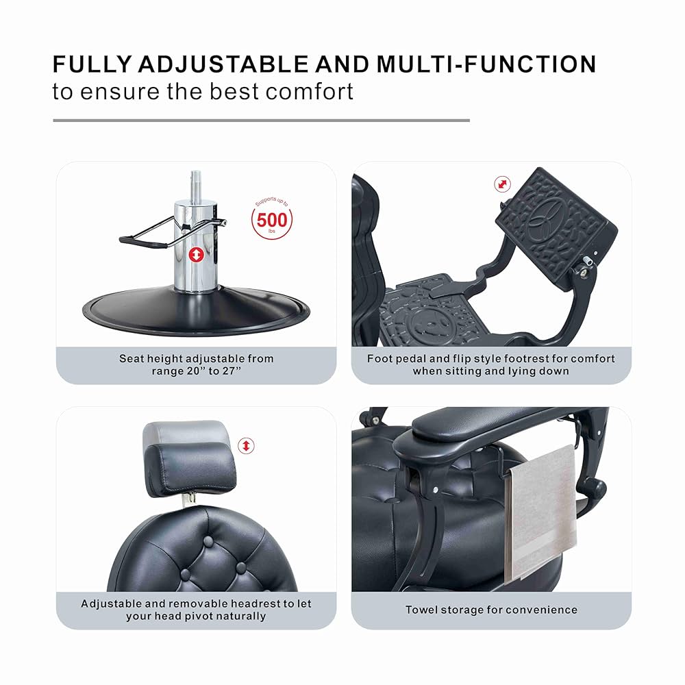 Amazon.com: Grace&Grace Vintage Barber Chair for Barbershop