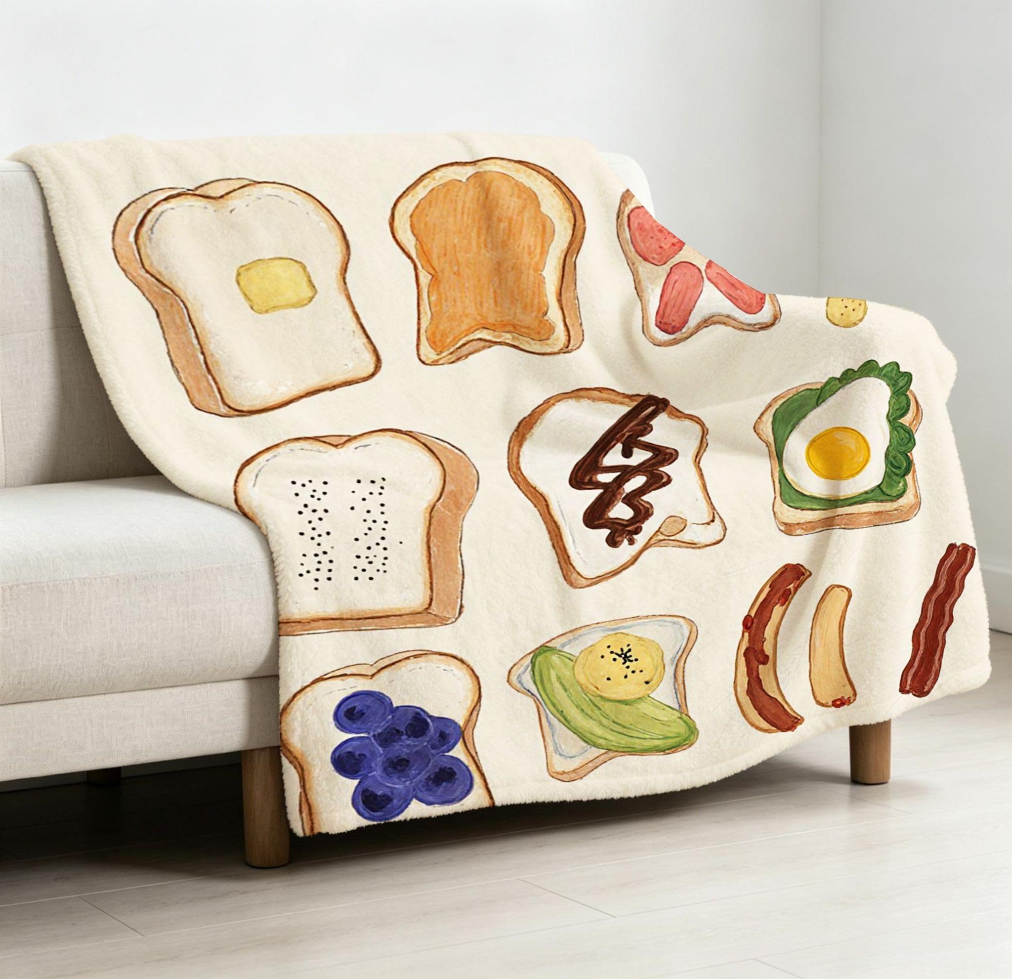 Mantas 3D 220x240cm Pan Beige Franela Frazada para Cama 150-A248