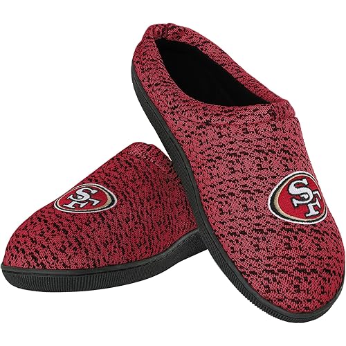 FOCO Mens NFL Team Logo Poly Knit Cup Sole Slippers
