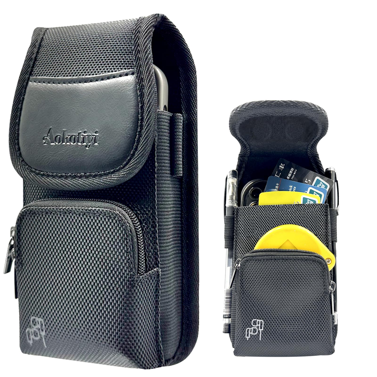 Magnetic Leather Phone Case for iPhone 17 Pro Max/16 Plus/16 Pro Max/15 Plus/Pro Max/14 Pro Max, & All Plus/Pro Max Models, Belt Clip Holster Pouch