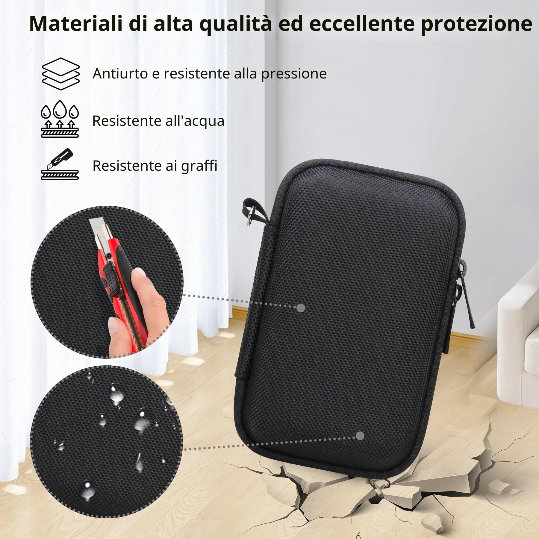 Custodia per fotocamera Panasonic LUMIX DC-TZ99E-K/DC-TZ300E, fotocamera compatta da viaggio con zoom/ LX10 TZ200D TZ200 TZ80D TZ80 TZ100 TZ70 TZ60, custodia protettiva con tasca in rete, Nero