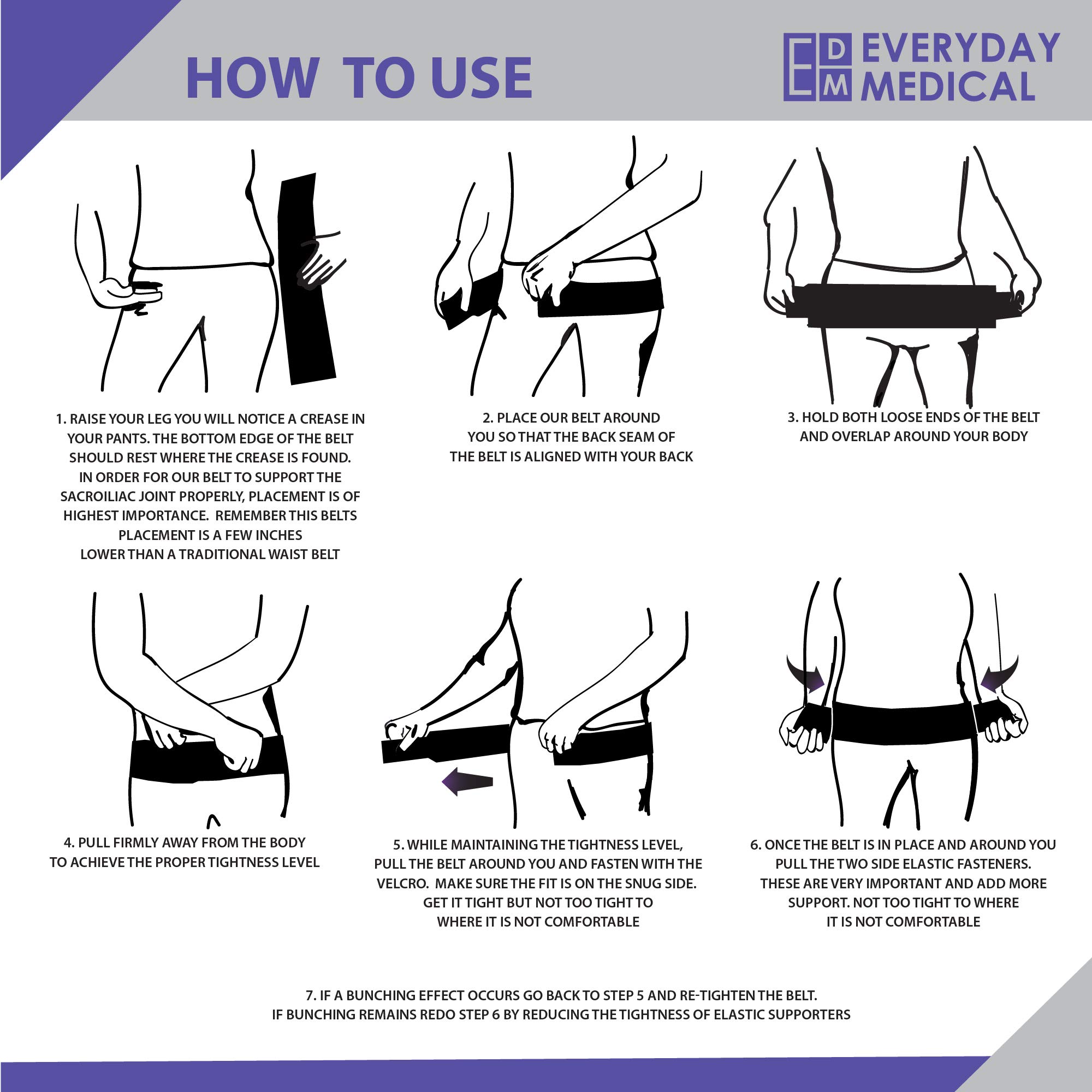 Buy Everyday Medical Sacroiliac SI Joint Support Belt for Pelvic and SI
