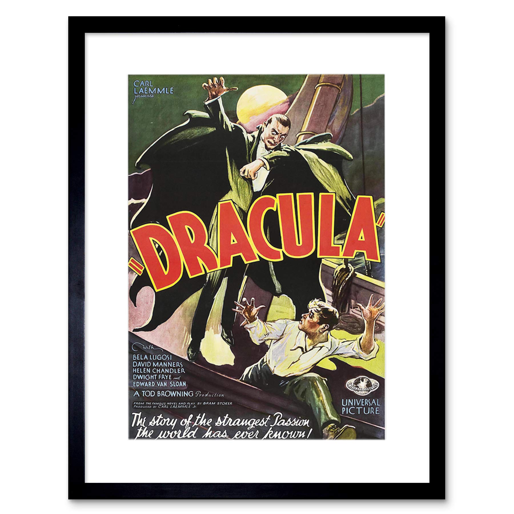 Wee Blue CooAd Film Movie Bela Lugosi Dracula Horror Universal Framed Wall Art Print