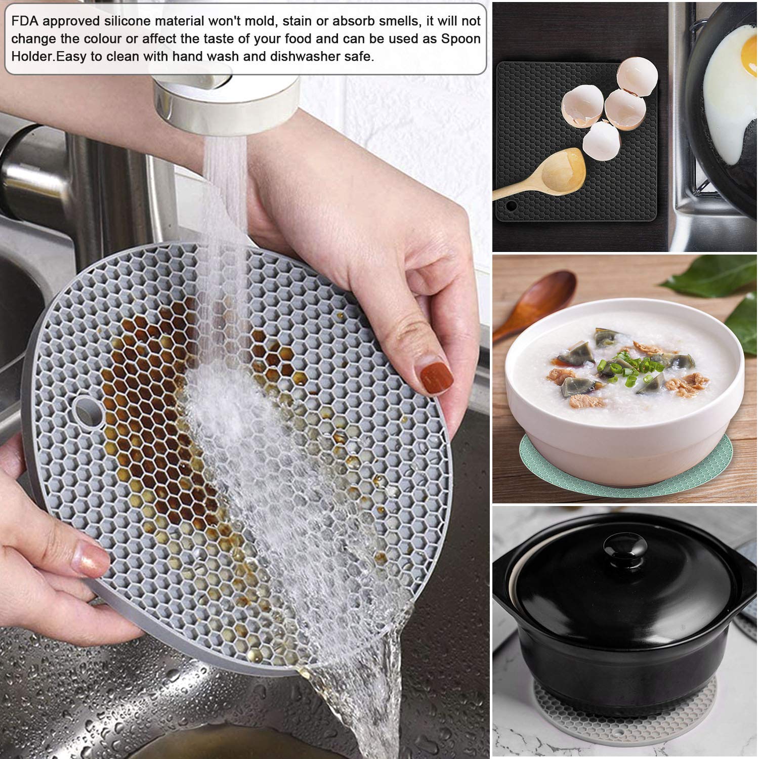 Silicone Topflappen 6er Set - Hitzebeständig & Spülmaschinenfest