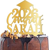 Vista 10 de Decoración personalizada para tartas de graduación – Decoración para tartas de graduación con nombre y fecha – Decoraciones acrílicas personalizadas