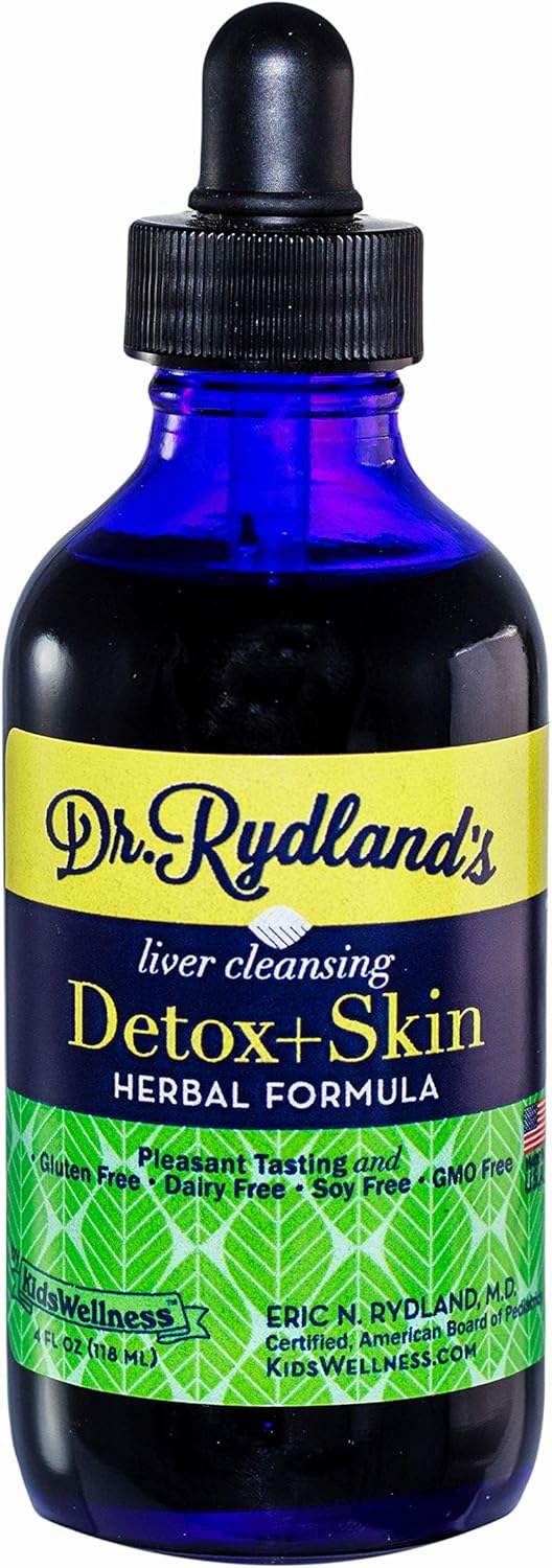 Dr. Rydland's Herbal Supplement | Created by KidsWellness | Safe and Effective for Infants to Adults| Detox & Skin | Relieves Eczema, Rosacea, Acne and Viral Skin Rashes | 4 Ounce Bottle