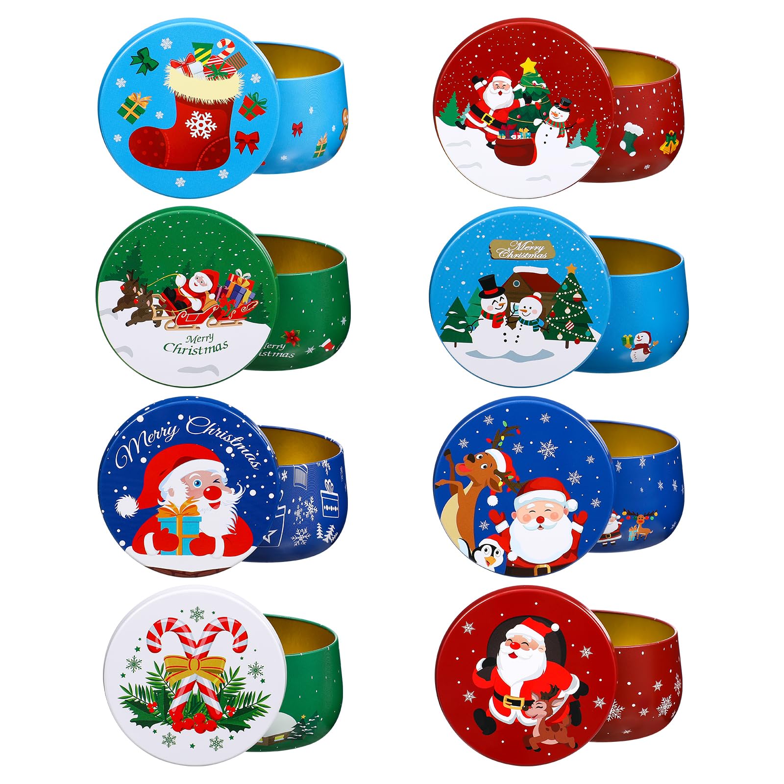 Cabilock Pack De 8 Botes Sobres Para Tarjetas De Navidad - Soporte Multiusos Para Tarjetas De Regalo, Dinero Efectivo O Pequeños Detalles (Diseños Festivos)