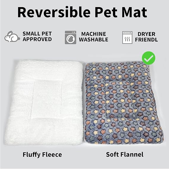 Amakunft 2 Packs of Square Plush Guinea Pig Bed and 1 Small Animals Playpen, Cozy Hamsters Sugar Glider Hedgehog Sleep Bed, Rabbit Cage Accessories Mat
