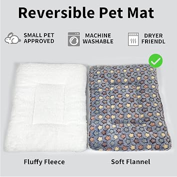 Amakunft 2 Packs of Square Plush Guinea Pig Bed and 1 Small Animals Playpen, Cozy Hamsters Sugar Glider Hedgehog Sleep Bed, Rabbit Cage Accessories Mat
