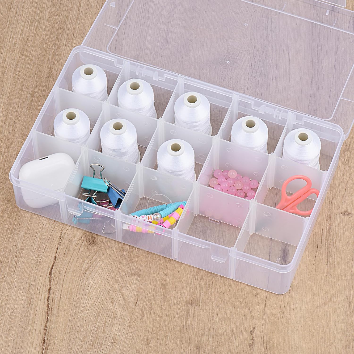 [Box-Upgraded] Simthread Machine Embroidery Thread 1000M Black 900, with Storage Box Polyester 15 Spools Set for Embroidery Quilting Machine