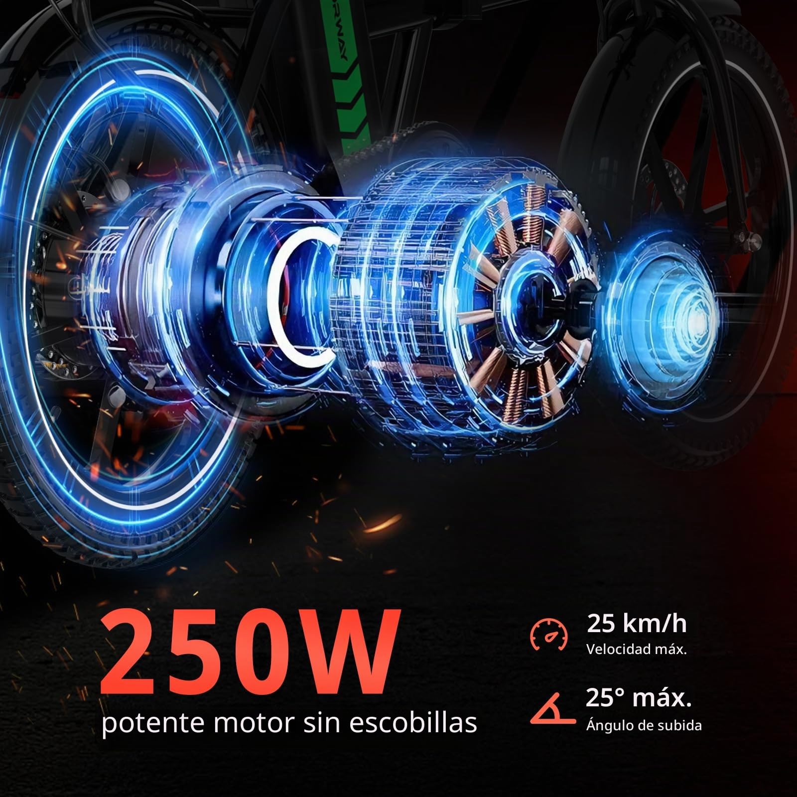 COLORWAY BK5S Bicicleta Eléctrica Plegable 16” – 36V 12Ah Batería Extraíble, Motor 250W, E-Bike Compacta Urbana, Bicicleta Eléctrica para Hombre y Mujer, Ideal para Ciudad y Desplazamientos