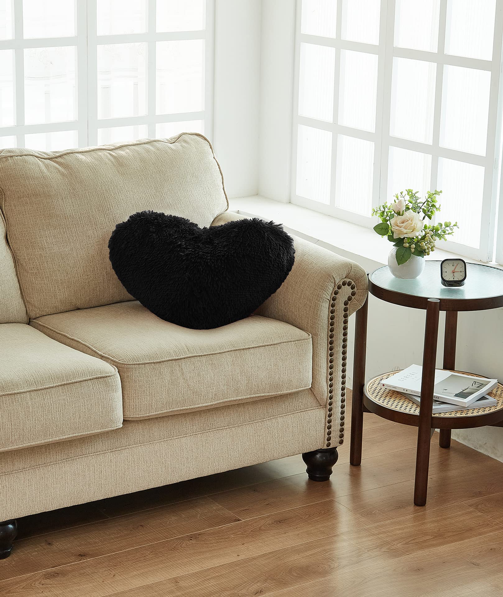 Cuscino A Forma Di Cuore In Ecopelliccia - Morbido, Blu, Per Divano O Letto - Foto 11