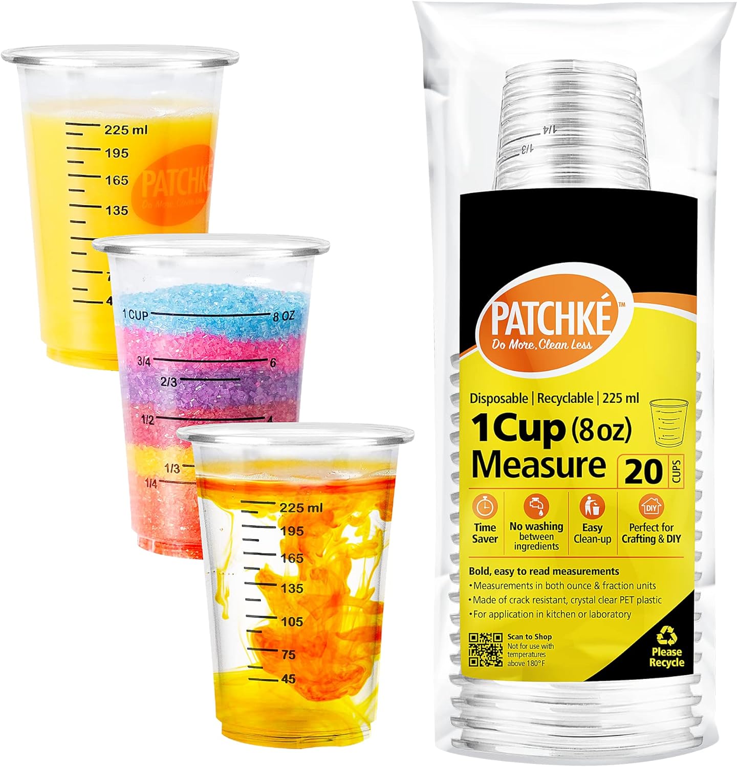 Disposable Measuring Cups For Resin 8 Oz Clear Plastic Graduated Cup