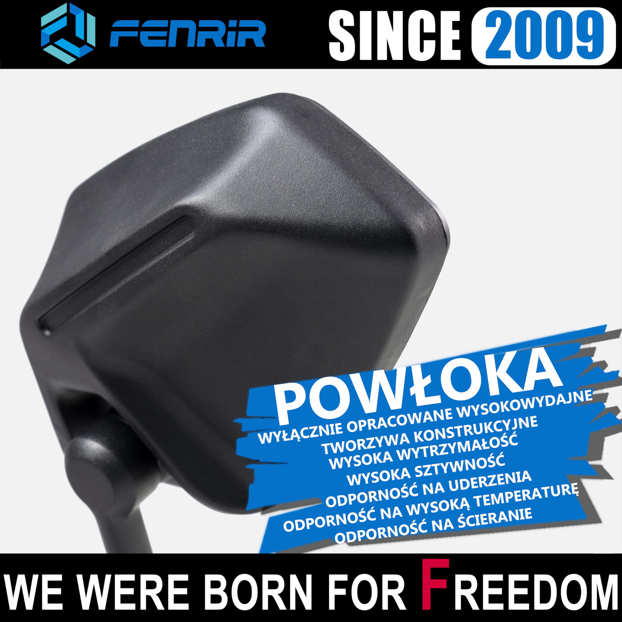 FENRIR Emark lusterko boczne motocykla Lusterka boczne motocyklowe Niezniszczalne składania Antyrefleksyjne Zakrzywione soczewki antywibracyjna Regulowane dla Enduro Adventure Tourer (801-0118)