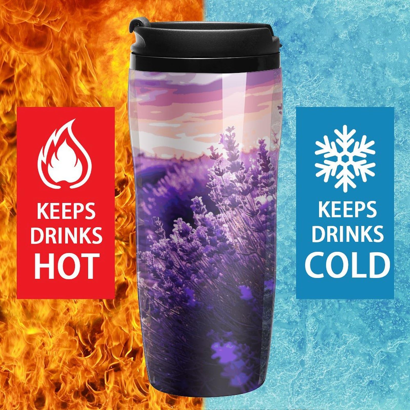 Amazon.com: Insulated Coffee Mug,Purple Lavender Printed Coffee Travel Mug  Spill Proof with Lid,thermos Cups for Adults Hot And Cold,Coffee Mugs for  Ice & Hot Drink : Home & Kitchen