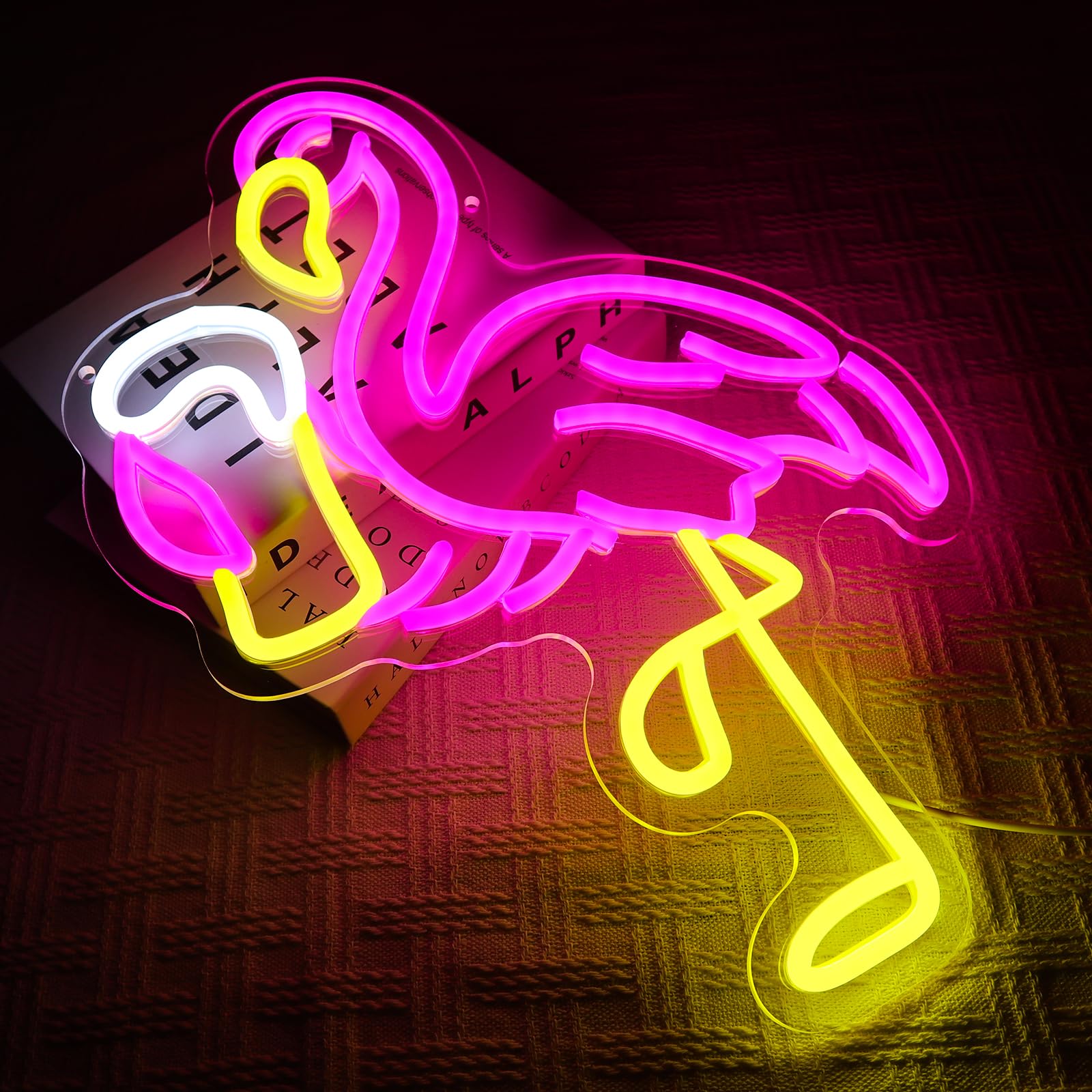 Segno al Neon Rosa di Fenicottero per Decorazione da Parete, Luce al Neon per Birra, Segno LED USB Regolabile per Bar, Casa, Pub, Camera da Letto, Ristorante, Rifugio Maschile, Negozio, Zona di