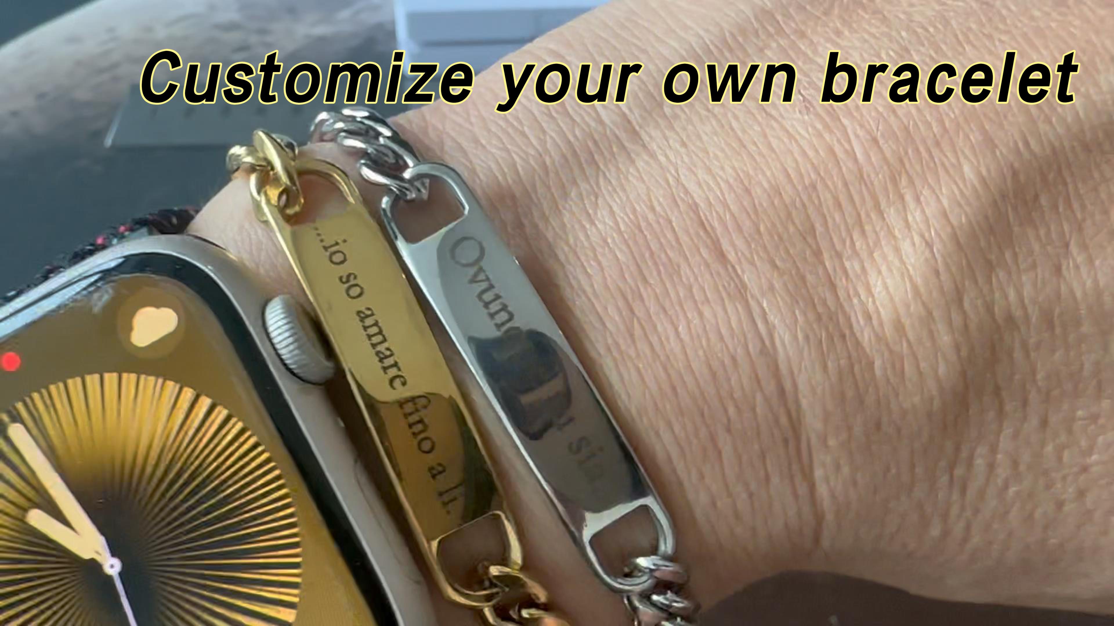 TEMEITE Bracciali a catena personalizzati per coppie e famiglia, testo inciso personalizzabile, ideale per occasioni speciali e ricordi