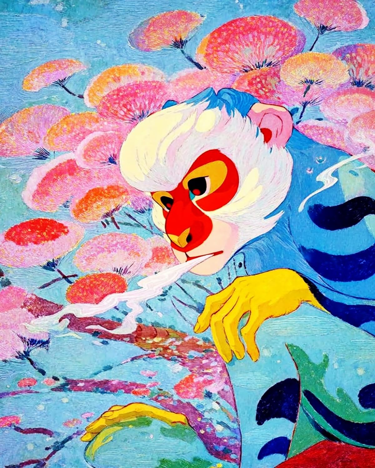 Liubaishi Multicolour Paint By Numbers For Adults, 16X20 Inch Acrylic Canvas Kit With Brushes And Paints - Monkey King Hanayume Design