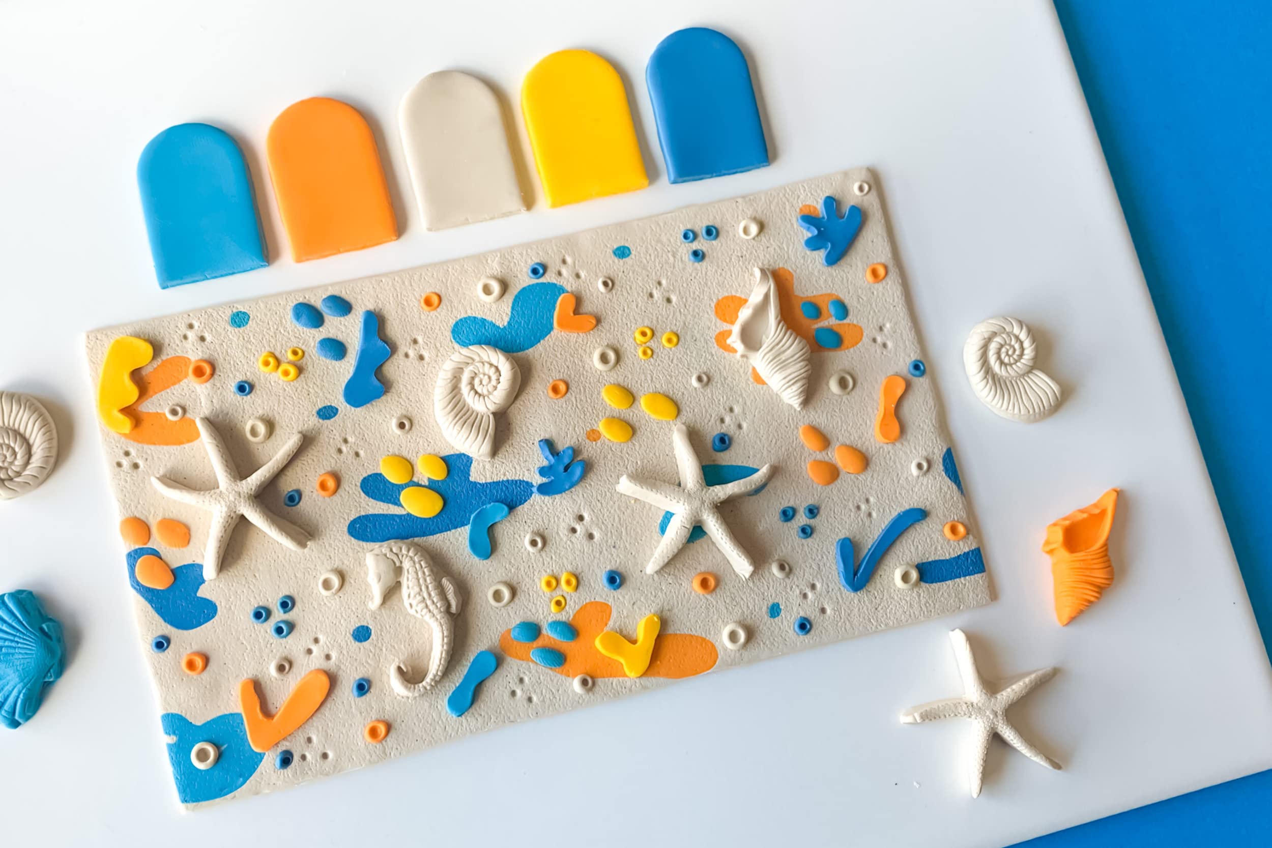 Fimo FIMO Soft & Effect Polymer-Ofen-Modelliermasse – 57 g – 8er-Set – The Beach O'Clock Collection