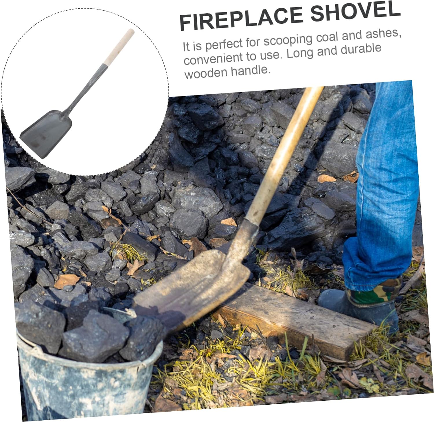 2pcs Ash Bucket Cleaning Shovel Fireplace Ash Shovel Multifunctional Home Scoop Garden Tool Style