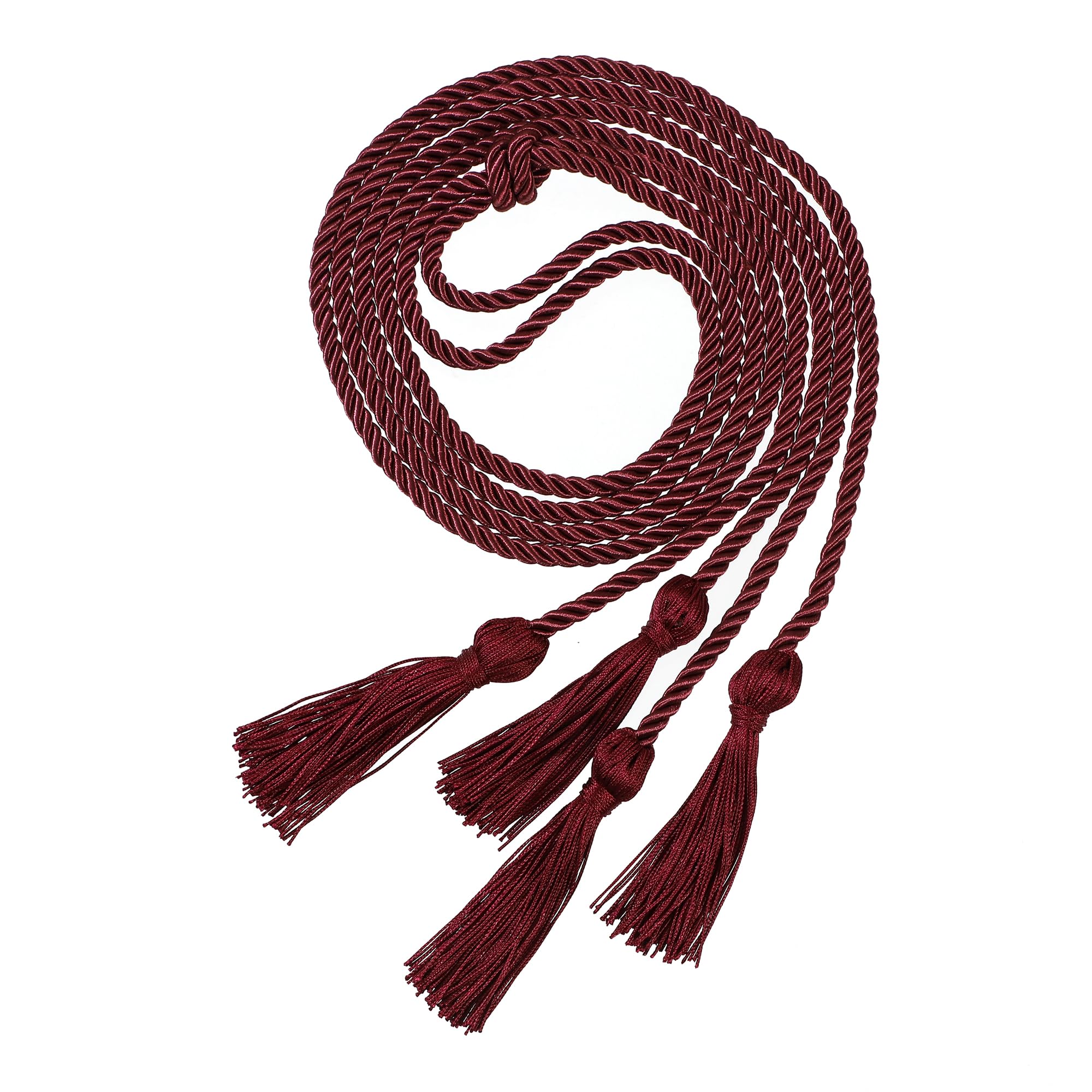 Graduation Double Honor Cords with Tassel, 68" Long (Maroon)