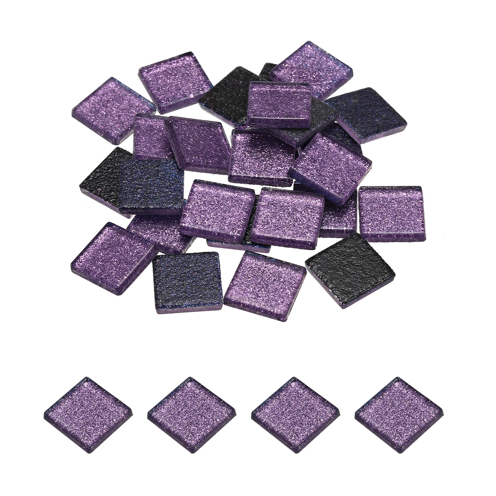 Carreaux de mosaïque en verre violet scintillant carré pour loisirs créatifs