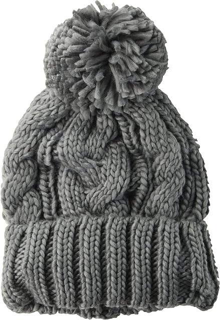 Amazon Essentials Women's Chunky Cable Beanie with Yarn Pom