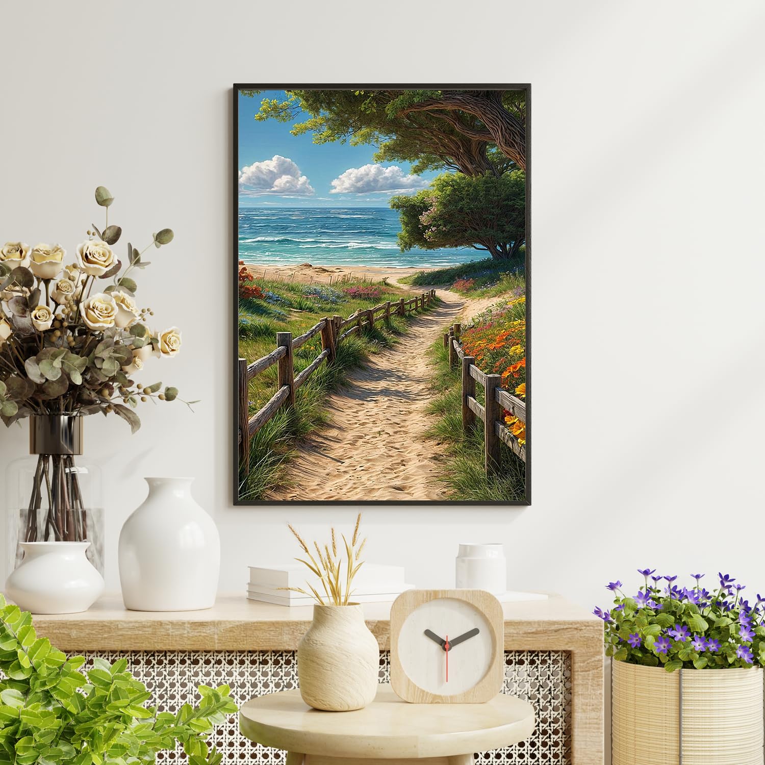 TISHIRON Peinture De Fleurs Par Numéros Avec Pinceaux Et Pigments