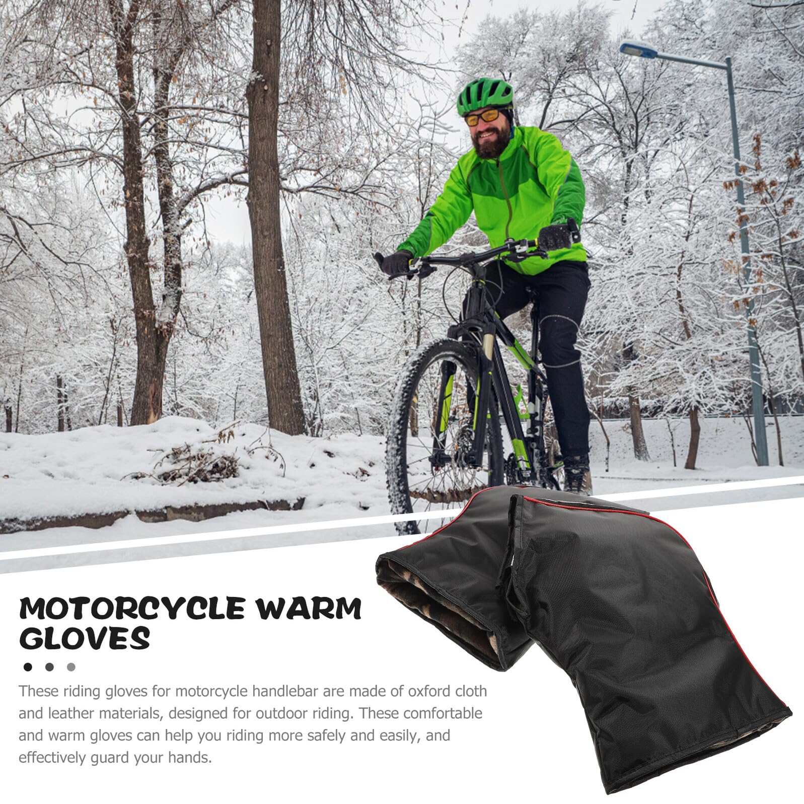 Alipis Guanti da Moto Invernali Riflettenti per Freddo Scaldamani da Manubrio per Motoslitta e Quad Accessori Protettivi per Guida Sicura Invernale Outdoor
