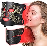 E106A Red Light Therapy Mask for Face & Neck: 7 Colors, 324 LEDs, 5 Levels, 20-Min Timer - Home Skincare LED Mask