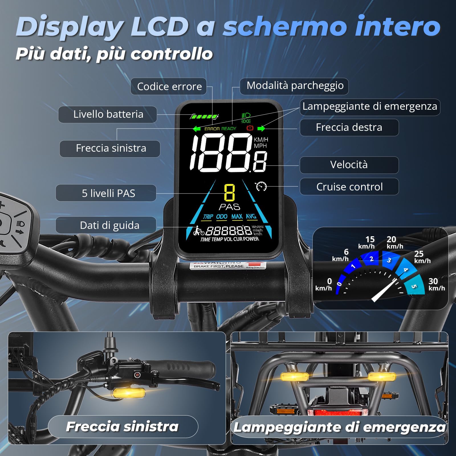 Fafrees Triciclo Elettrica 48V21Ah Batteria Rimovibile Bici Elettrica Pieghevole a 3 Ruote 20"×3.0", Autonomia 115km, Ebike Adulti Uomo Donna, Freni a disco idraulici,Cestino Ante-