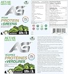 Active Green Pro® Poudre de protéines végétales + Verts (à base de plantes) Protéines avec pois, riz brun, citrouille, chia, épinards, Kale, Brocoli, Alfalfa (sans sucre), sans gluten, aromatisant à la vanille 18 Servants fabriqués au Canada