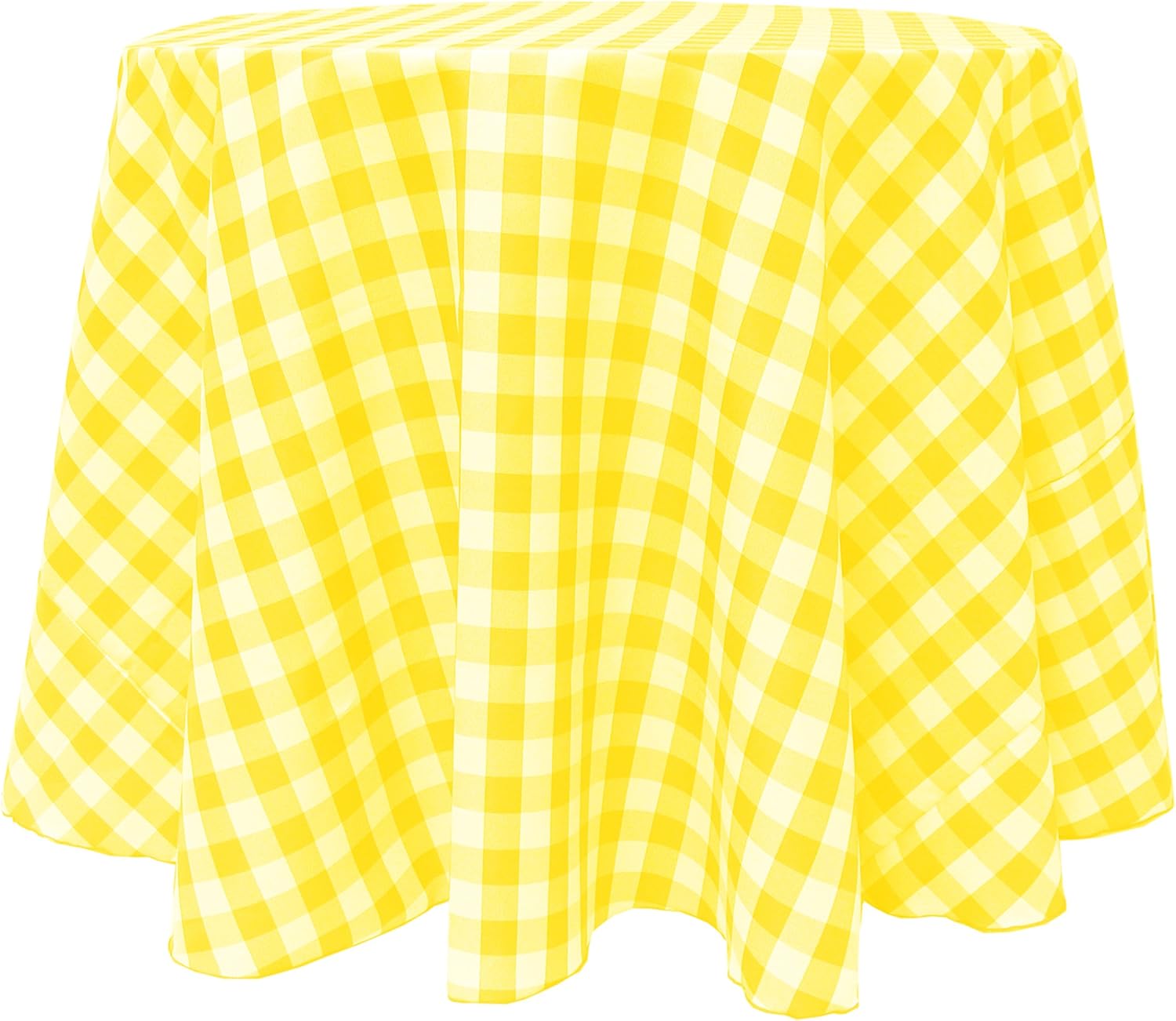 Ultimate Textile -3 Pack- 108-Inch Round Polyester Gingham Checkered Tablecloth, Teal and White