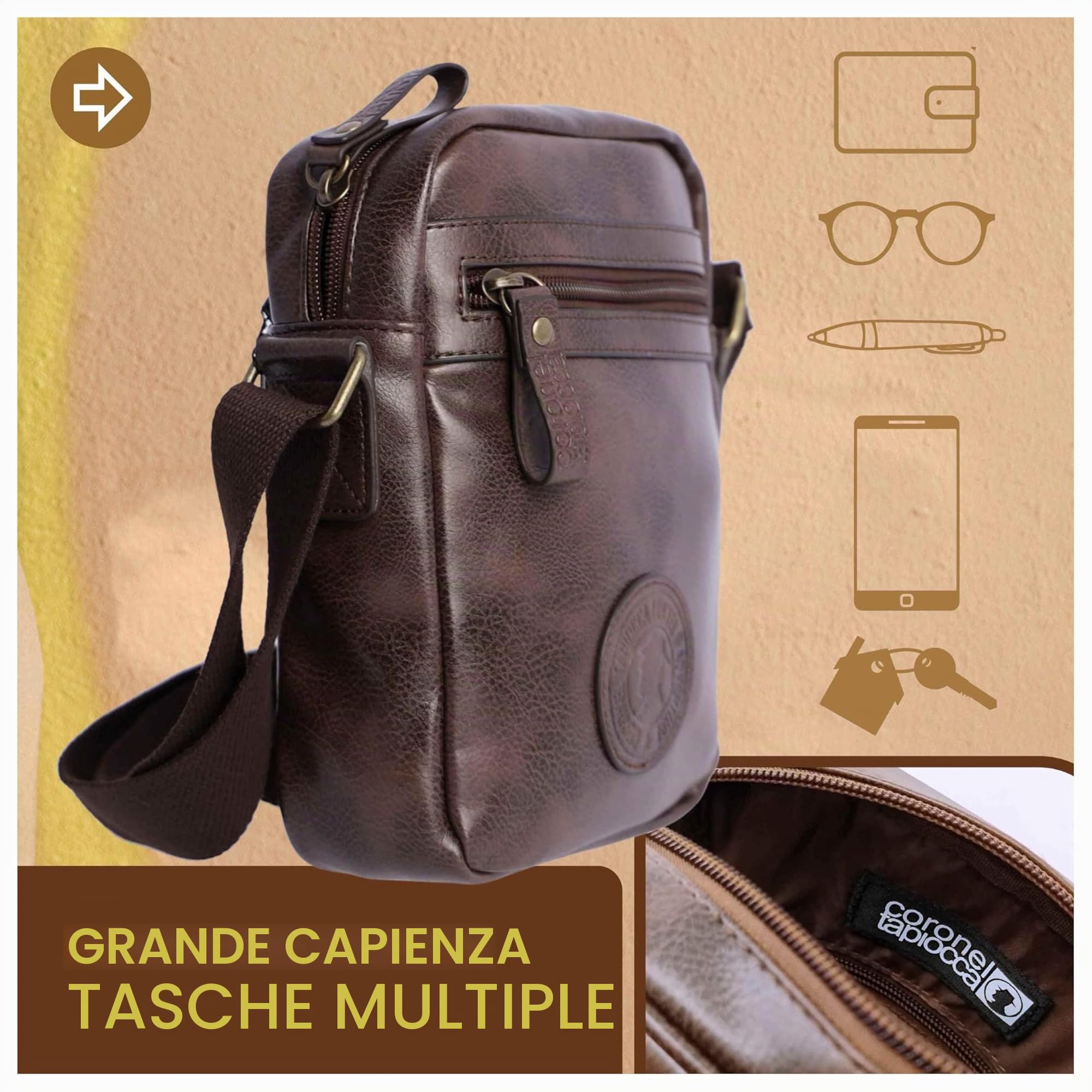 Coronel Tapiocca Men Shoulder Bags Pietro, One Size