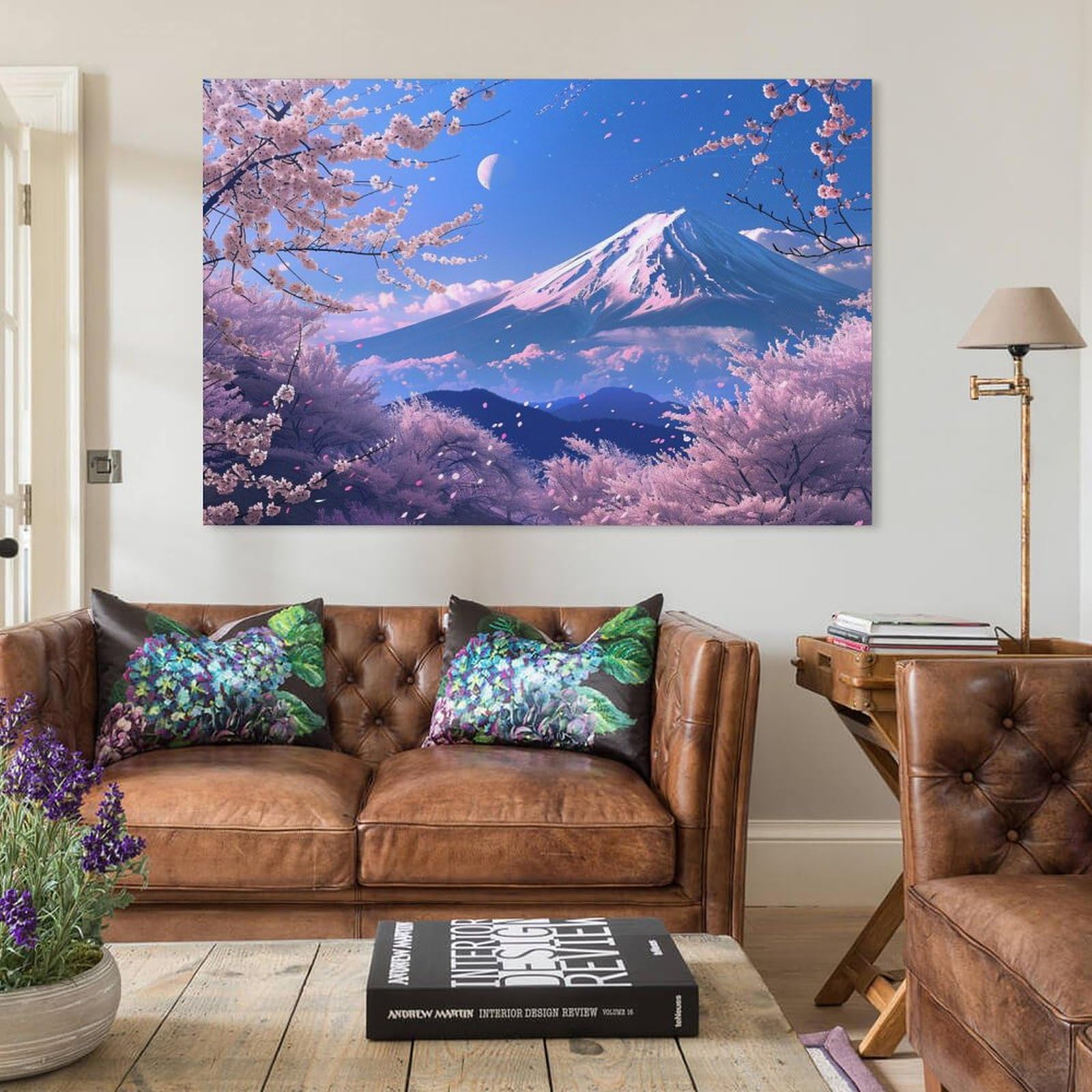 Amazon.co.jp: 絵画 富士山の下に咲く桜の美しい景色 アートパネル
