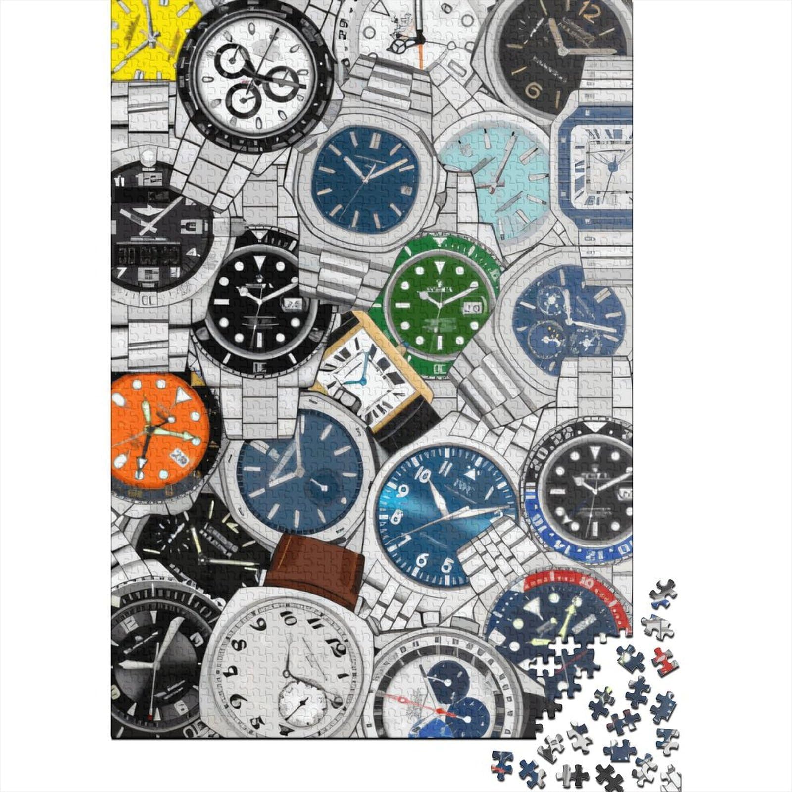 Luxury Watches 1000 Pieces Jigsaw Puzzles for Adults- Impossible Puzzle - Puzzles Brain Challenge Puzzle for Kids 1000pcs (75x50cm)