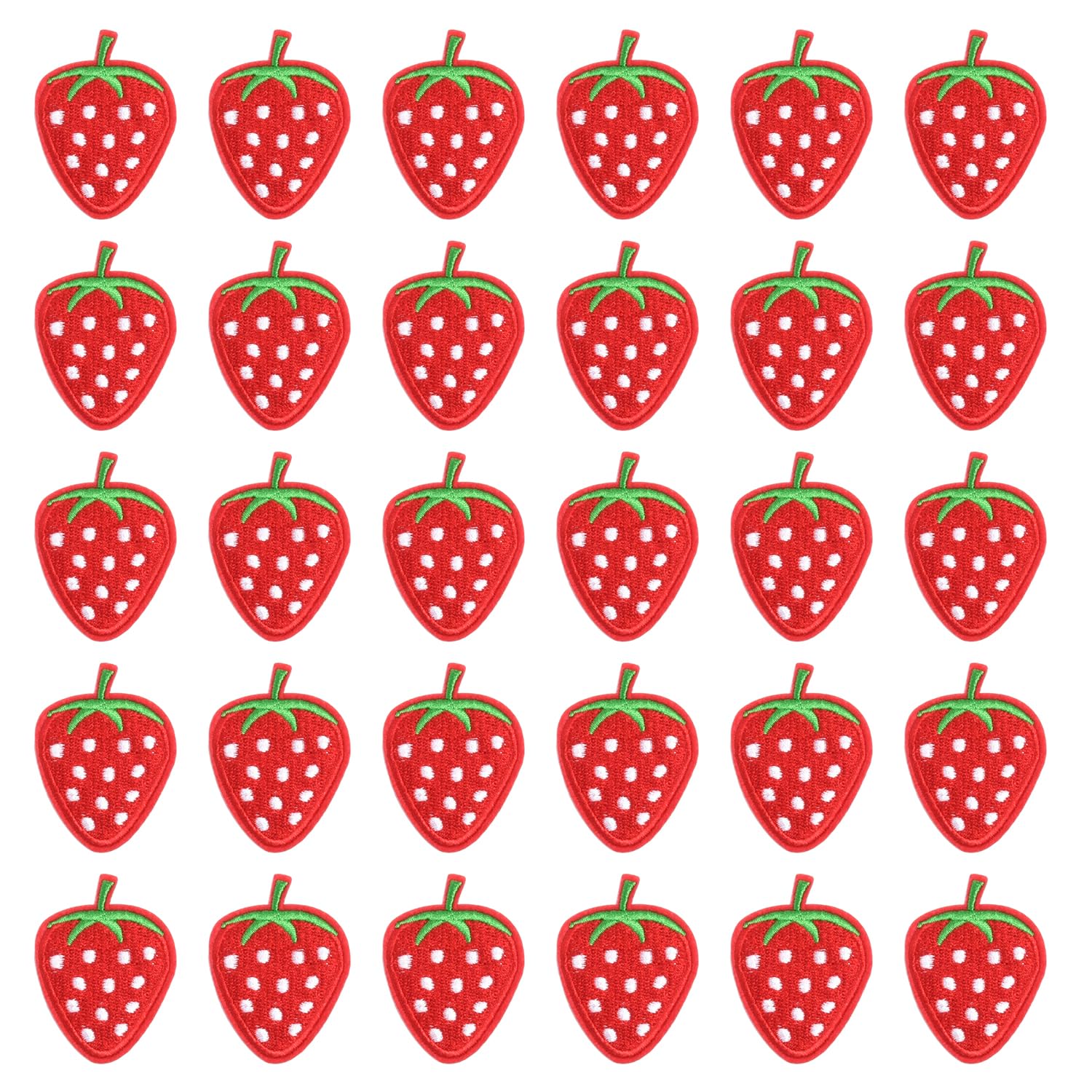 Eowvisn Red 25 Pieces Of Strawberry Cloth Patches, Cute Embroide Cloth Patches, Clothing Decoration Accessories, Creative Patch Patches, Can Be Used In Diy Bags And Hats.