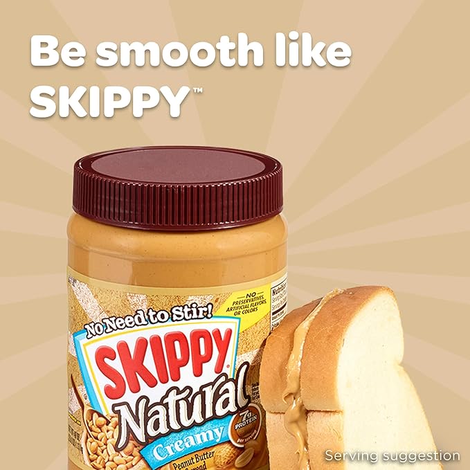 SKIPPY Mantequilla de Maní Natural Cremosa 26.5 oz (Pack 12) miniatura 3