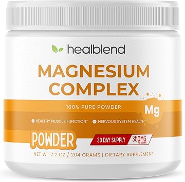 healblend Magnesium Complex Powder Magnesium Citrate 350 mg in Each Scoop - Supplement for Sleep, Heart Health, Cognitive Health, Muscles Health, Energy, and Metabolism* - 60 Servings