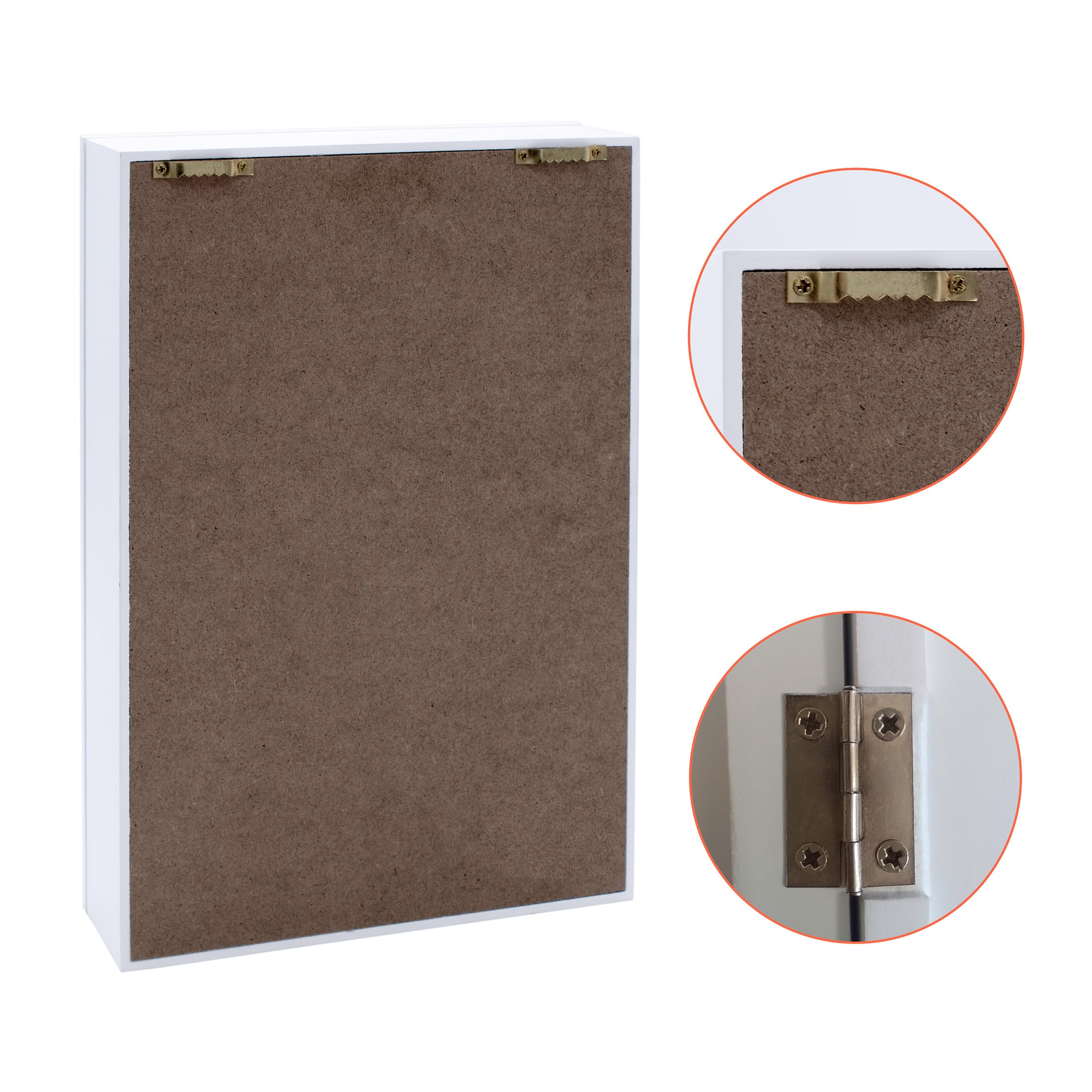 Spetebo Drewniana skrzynka na klucze biała z 6 haczykami – 32 x 22 cm – szafka na klucze do zawieszenia – skrzynka na klucze, schowek na klucze, styl dworkowy