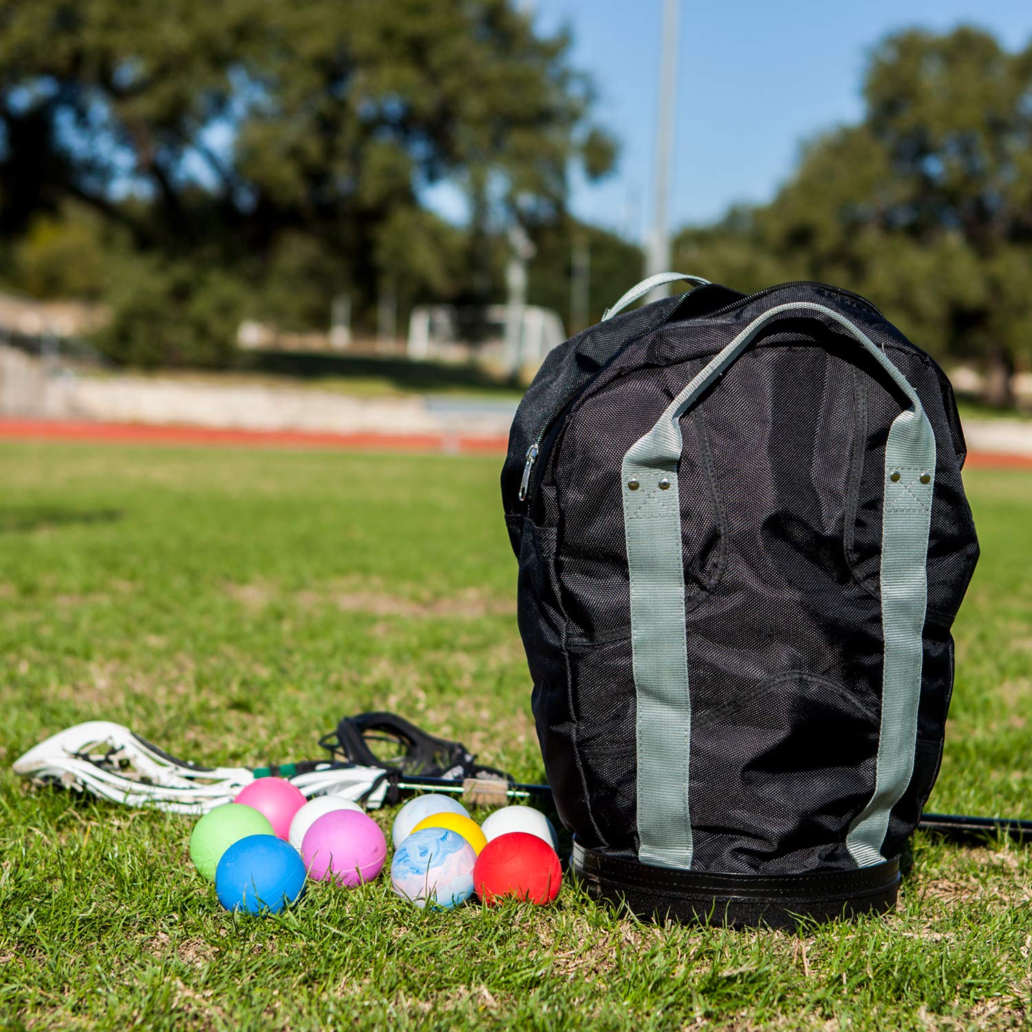 Champion Sports Lacrosse - Borsa da Allenamento Sportiva in Nylon per Lacrosse, Baseball e Tennis, Grigio/Nero