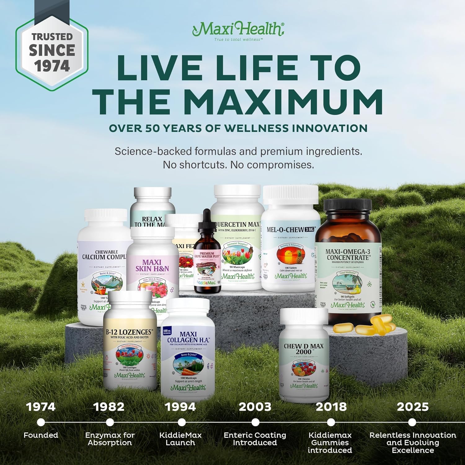 Maxi Health Probiotic Plus Ultimate Prebiotic Advanced Live Probiotics Formula - 50 Billion Live Active Probiotic - 15 Strains - Ultra Protection - Active Pro-50-60 Count