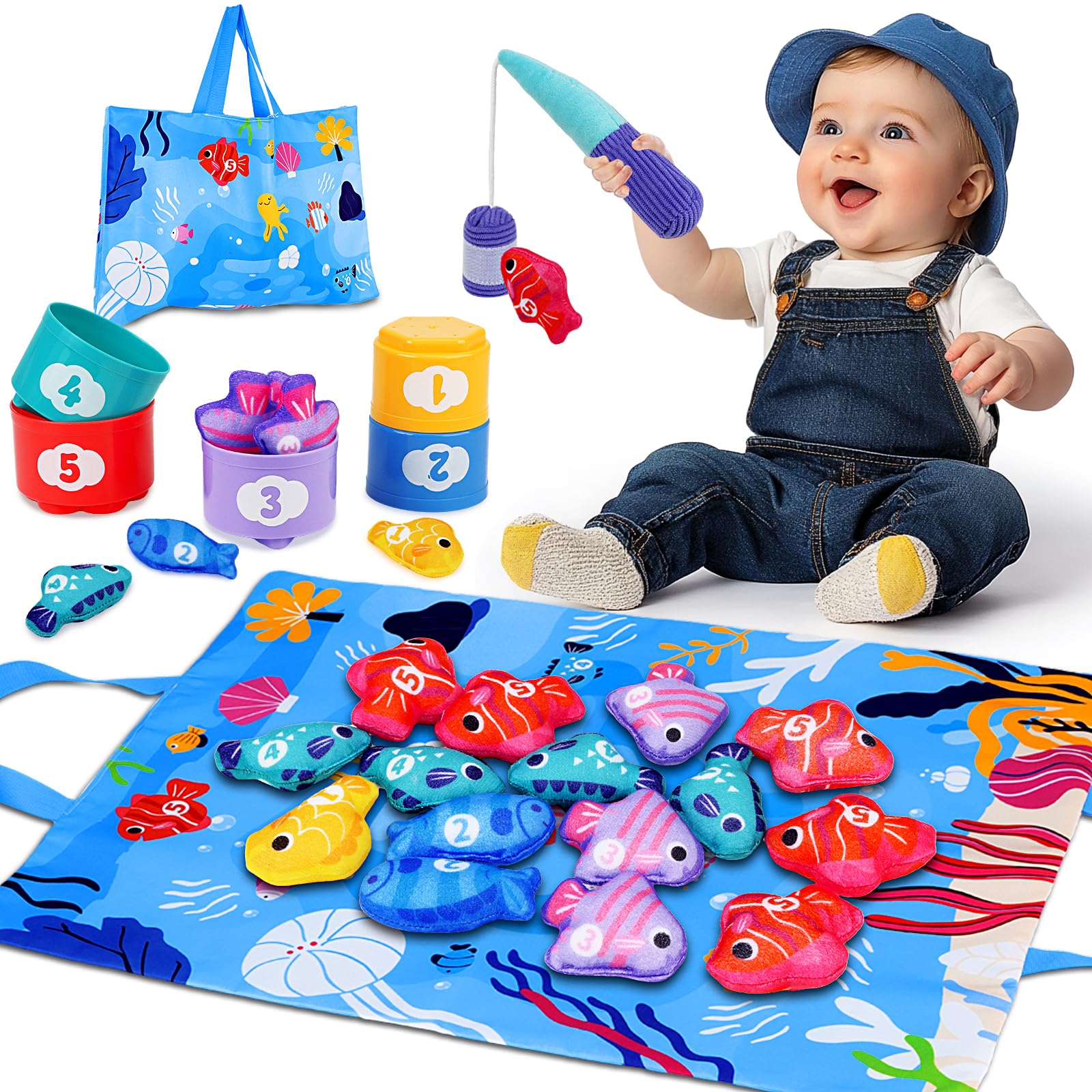 Arovan Montessori Cloth Fishing Game