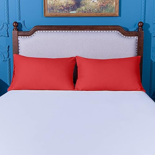 Miniatura 5 de NTBAY Juego de 4 fundas de almohada 100 % microfibra cepillada, queen, 1800, súper suaves y acogedoras, resiste arrugas, decoloración y manchas, con