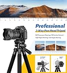 JOILCAN Tripod for Camera, 67" Heavy Duty Camera Tripod, Phone Tripods for Video Recording Photo Vlog, Aluminum Tripods with Holder & Travel Bag for Cameras DSLR iPhone Projector Laser (Orange)