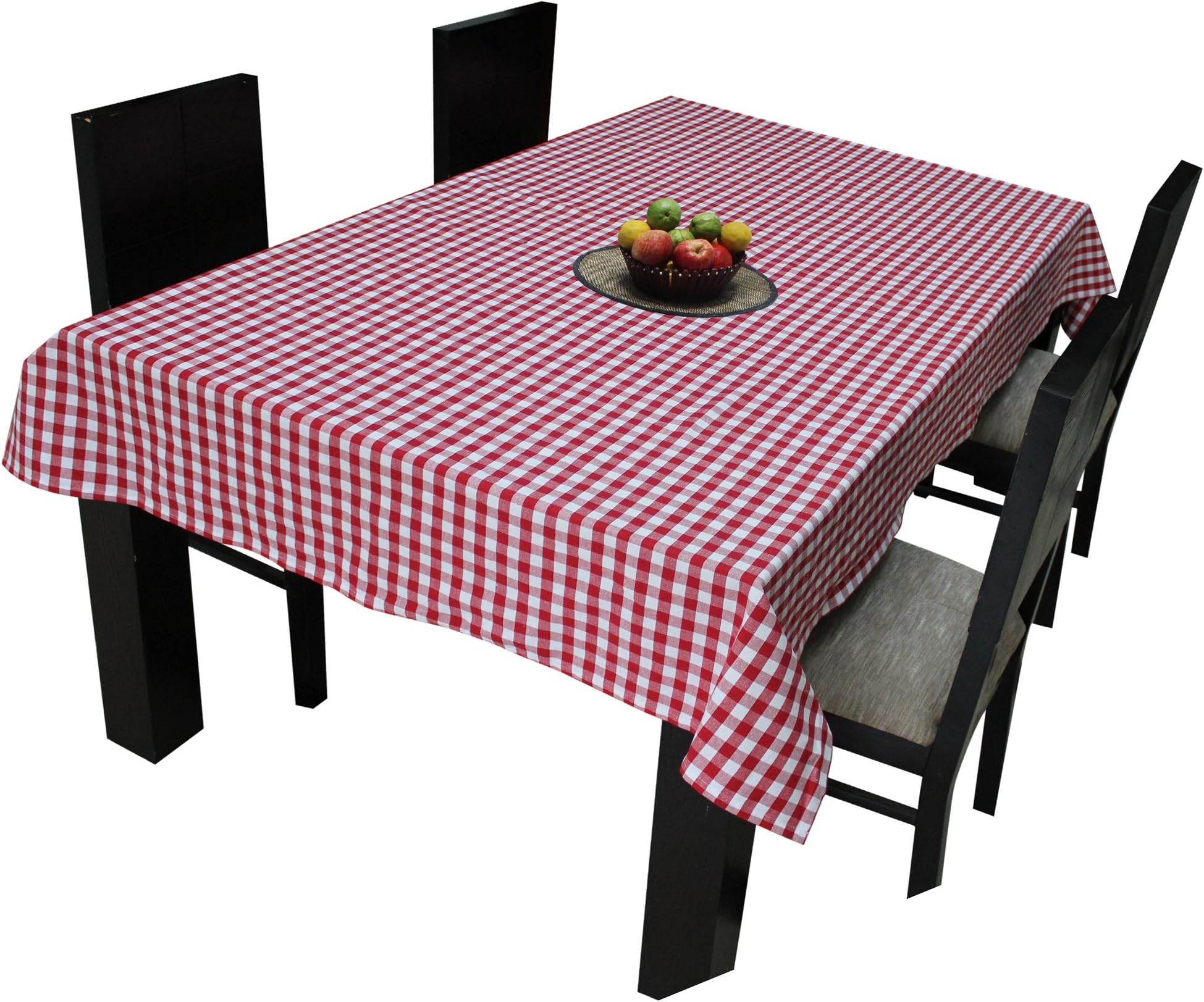 AIRWILL Branded, 100% Cotton Gingham Checks with Multicolor Combos of 4/6 Seater Tablecloth, Sized 140Cm Width and 140Cm Length - Square