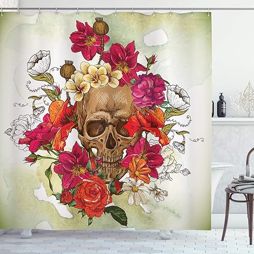 Miniatura 77 de ambesonne Decor Collection tela de poliéster cortina de ducha de baño Gris Verde,Verde coco.,Fucsia Beige,Rosa y blanco,Ámbar Bronceado Gris,Manzana