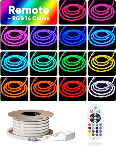 Miniatura 8 de Shine Decor Productos del paquete de soportes de aluminio de los clips de montaje con el kit de luces de neón LED RGB de 20M/65.6ft