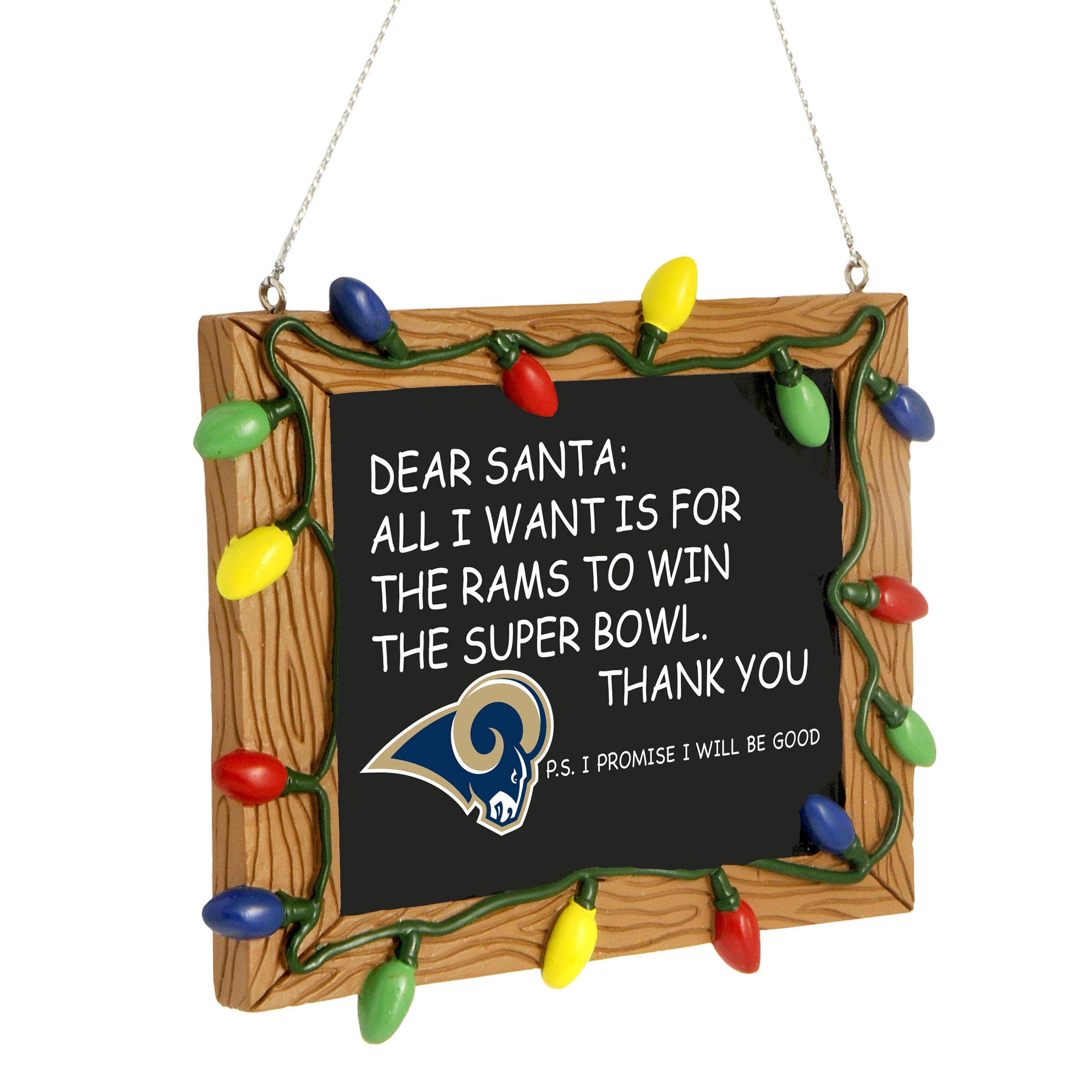 FOCO Los Angeles Rams Resin Chalkboard Sign Ornament