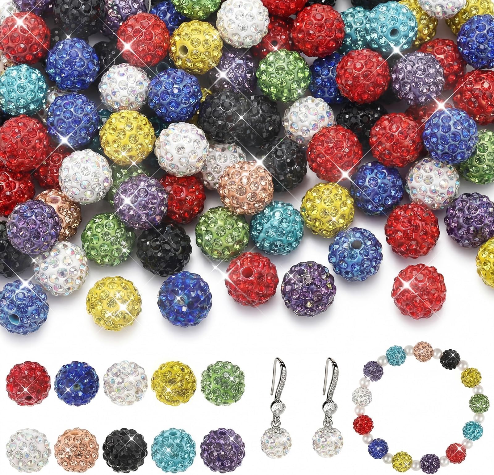 Disco Ball Clay Beads